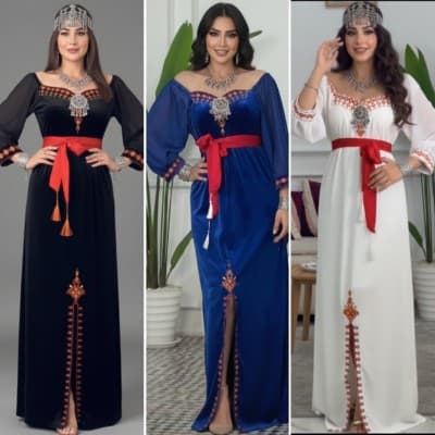 Robes kabyles en velour 9adiffa classe et modernes