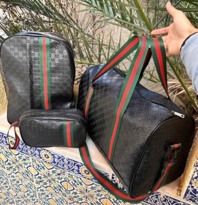 Pack 3Pcs Cabas Sac a Dos et Pochette en Tissue Imperméable