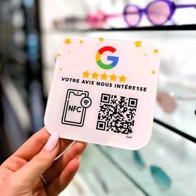 Plaque NFC Google Avis avec QR Code