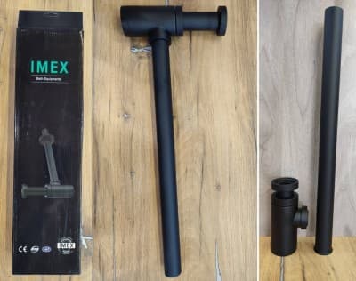 SIPHON LAVABO INOX NOIR ROND IMEX