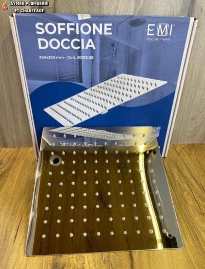 POMME DE DOUCHE EMI INOX CARRÉ CHROME 250/250Italie