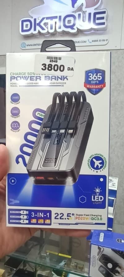 Power Bank Techlum TE MP31 20000 mAh 22 5W Batterie Externe Puissante Mobile