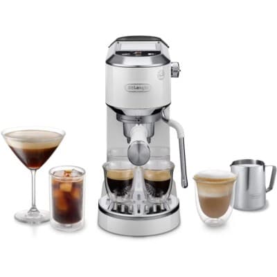 Machine a cafe Expresso Delonghi EC890.W DedicaDuo Blanc Argent