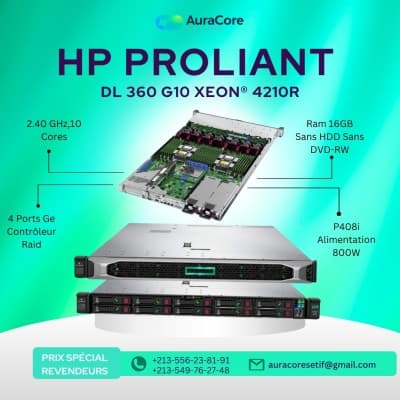 Serveur Rackable 1U HP ProLiant DL 360 G10 Xeon 4210R
