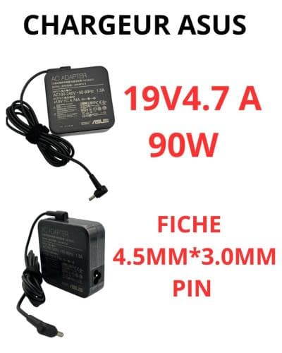 CHARGEUR ASUS 1ER CHOIX 19V4.7 A / Ø 4.5MM*3.0MM PIN 90W