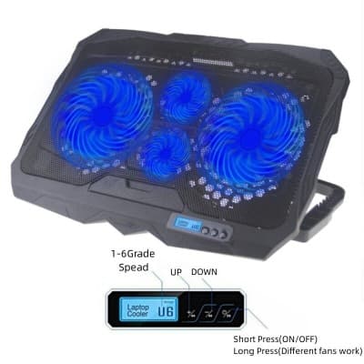 Support Refroidisseur S18 a 4 ventilo rgb pour ordinateur Portable 10 à 17 pouces