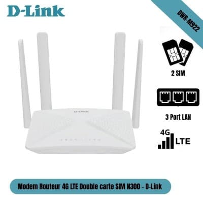 MODEM 4G LTE DUAL SIM D-LINK N300 5DBI_DWR-M922