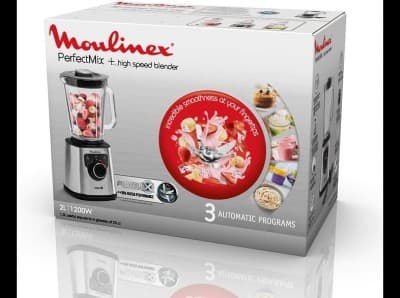 Blender moulinex PERFECTMIX+ 1200W BOL 2L en verre NOIR MÉTAL LM871D10