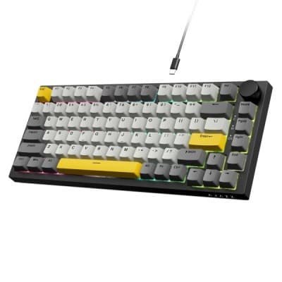 AJAZZ AK820 Type-C wired Moon Yellow Mechanical Keyboard With Red Switch
