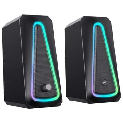 HAVIT SK208 PRO - HAUT-PARLEURS USB 2.0 - SON STÉRÉO - RGB LIGHTING - DESIGN COMPACT - BLACK