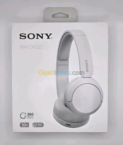 SONY WH-CH520 - CASQUE SANS FIL - BLUETOOTH - COMMANDES & MICRO - USB-C - NOIR & WHITE & BLEU