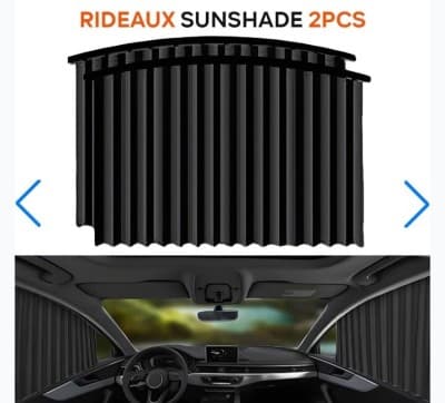 Rideau pare-soleil rétractable pour voiture 2PCS protection et confort