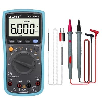 ZOYI ZT-17B+.RF4.17N est un multimètre électrique connu pour son affichage numérique de haute précision, compteur de capacité pour maison intelligente
