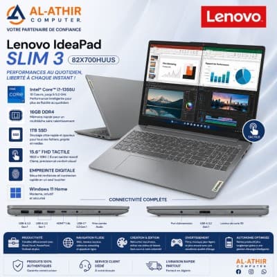 LENOVO IDEAPAD SLIM 3 15IRU8|CORE I7-13620H|16Go|1To SSD NVME|15.6" FHD Tactile - INTEL UHD|GRIS