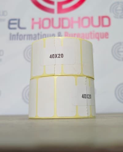 ÉTIQUETTES CODE-BARRES 20*40 mm ROULEAU 1000 ÉTIQUETTES
