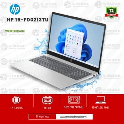 LAPTOP HP 15 FD0213TU i7-1355U 13ème Génération 8Go RAM 512Go SSD NVMe