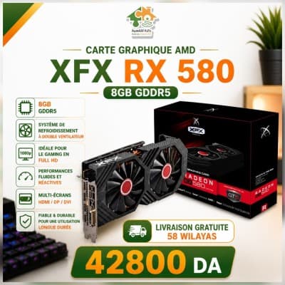 Carte Graphique AMD XFX RX 580 8GB GDDR5 BOX + Livraison gratuite 69 wilayas