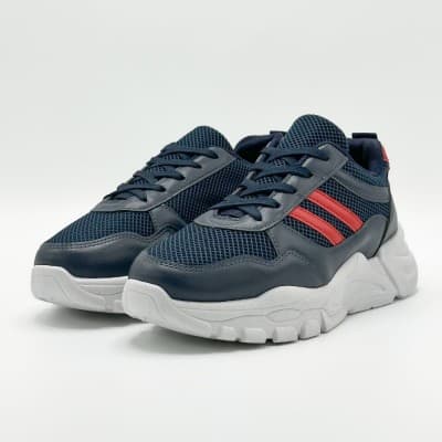 - Chaussure streetwear casual confortable semelle absorbante au chocs - BLEU NUIT - GRIS
