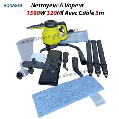 Nettoyeur A Vapeur 1500W 320Ml Avec Câble 3m | SONASHI STC-9039