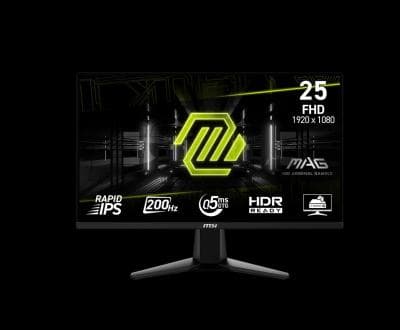 MSI 25 MAG 255F E20 24,5 FHD Rapid IPS 200 Hz / 0,5 ms, Compatible VESA,