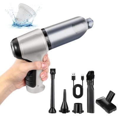 Aspirateur Souffleur Sans Fil, Double Batterie Avec 7 Accessoires Robuste Pour Maison, Voiture Et Bureau