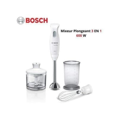 Bosch CleverMixx Mixeur à main à 4 lames 600 W blanc Mixeur Plongeant 3en1 MSM26500
