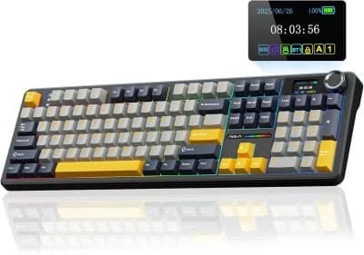 CLAVIER AULA F108 Pro Clavier sans fil RVB 104 touches batterie 8000 mAh pour Mac/PC/Android Qwerty