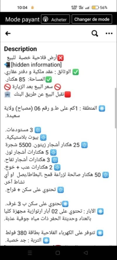 Vente Terrain Agricole Saïda Saida