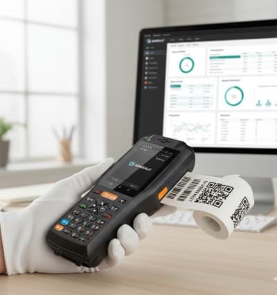 LECTEUR CODE A BARRE PDA SANS FIL BLUETOOTH AVEC AFFICHEUR BRC 2D POSLUX