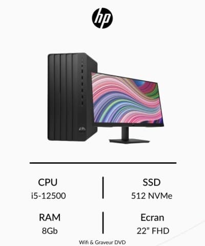 PC Bureau HP i5-12 Génération Pack Complet