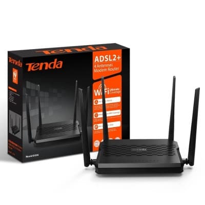 Modem Tenda D305 Routeur ADSL2 Plus Wifi 300Mbps 4 Antennes