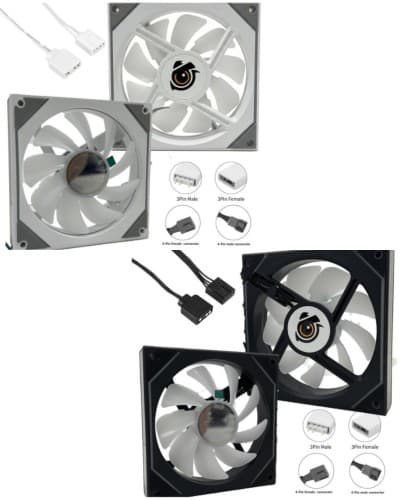 CASE FANS NOX M52 120mm ARGB WHITE AND BLACK
