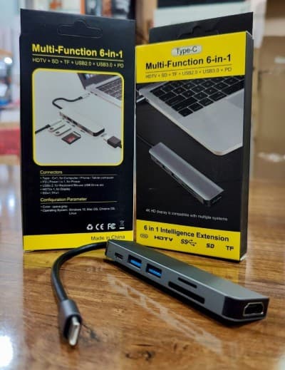 Adaptateur Type C to HDMI_02USB3.0_PD_RJ45... 06IN1