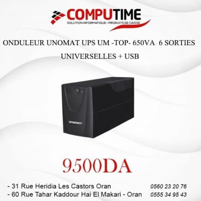 ONDULEUR UNOMAT UPS UM -TOP- 650VA ( POSITIONNEMENT HORIZONTAL ) 6 SORTIES