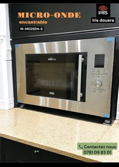 MICRO ONDE IRIS ENCASTRABLE 25 LITRES (NOIR/INOX)