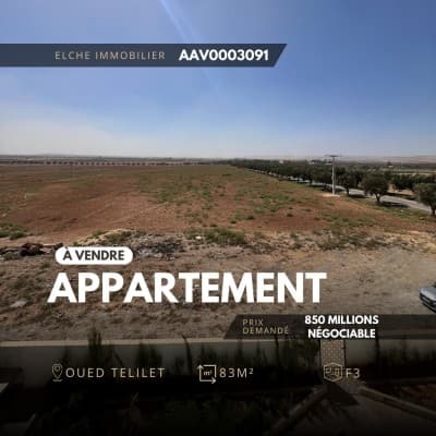 Vente Appartement F3 Oran Oued tlelat
