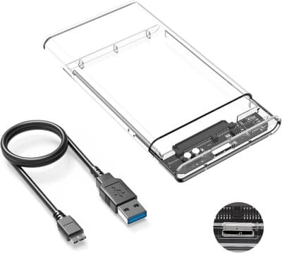 RACK Disque Dur SSD/HDD SATA 2.5 USB 3.0 TRANSPARENT