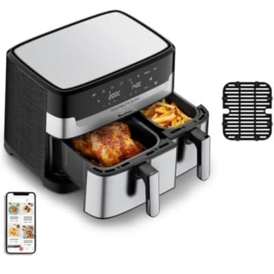 Friteuse Sans Huile Moulinex Dual Easy Fry & Grill 8,3L EZ905D20 Inox