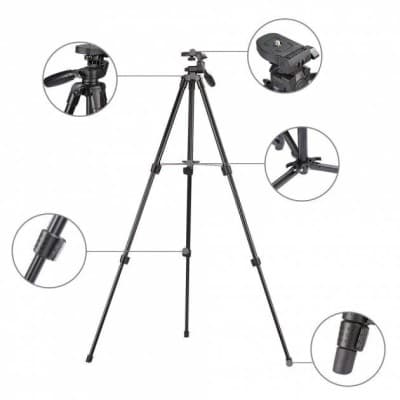 Trépied Portable yunteng VCT-520 avec Kit de tête d'amortissement tridimensionnel pour Caméra 125cm