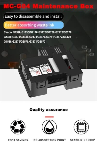 KIT MAINTENANCE AVEC PUCE CANON MC-G04 POUR G1330 G3370 G2470 G3 /REF:1206
