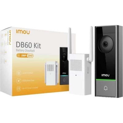 KIT SONNETTE VIDEO SANS FIL IMOU DB60 2K AVEC BATTERIE + POSTE INTÉRIEUR VIDÉO + POSTE INTERNE