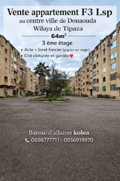 Vente Appartement F3 Tipaza Douaouda