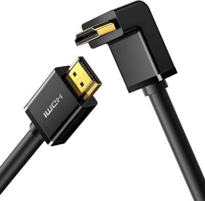UGREEN HDMI Cable Right Angle 4K 90 Degree HDMI Cord High Speed Down Angle HDMI 2.0 Cable, 4K@60Hz