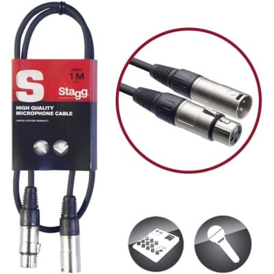 Stagg Câble Microphone XLR - XLR de Haute Qualité - Noir