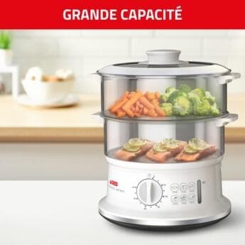 SEB Cuisseur a vapeur 2 Bols inox Série Convenient 6L VC145100