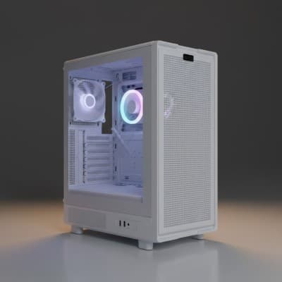 Boitier Gamer NOX APEX FLOW full White plus 4Pcs Fans RGB