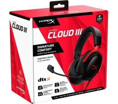 HYPERX CLOUD III - CASQUE GAMING FILAIRE - JACK 3.5mm - SON SPATIAL - MICRO AMOVIBLE - CONFORT-BLACK