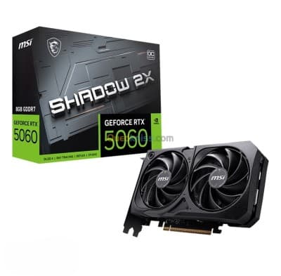 MSI GEFORCE RTX 5060 SHADOW 2X OC - 8GO GDDR7 4K - G-SYNC - DLSS 4 - BLACKWELL - HDMI/DP - BLACK