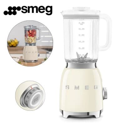 Blender Mixeur SMEG 1.5L 800W avec 4 Vitesses et 4 Fonctions - Esthétique Années 50 Créme