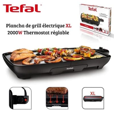 Plaque De Grill TEFAL Plancha Malaga Électrique 2000W Avec Thermostat Réglable